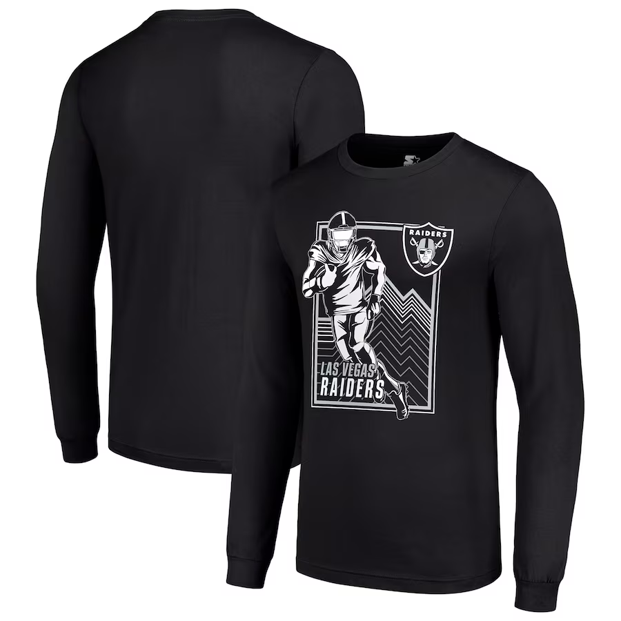 Men Oakland Raiders black 2024 NFL Long sleeve T Shirts->nfl t-shirts->Sports Accessory